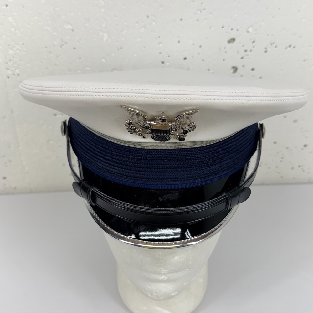 Bernard Cap Co US Air Force Service Dress White Hat Cap size 7 1/8 Officer USAF